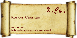 Korom Csongor névjegykártya